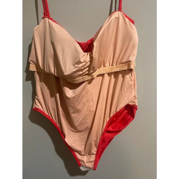 J. Crew Red Ruched Sweetheart Swimsuit Plus Size 24 NWT - Picture 4 of 6